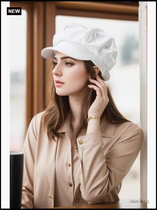 Newsboy Cap Summer Beret 100% Cotton 8 Panels Vintage Cabbie Hat Octagonal main image 5